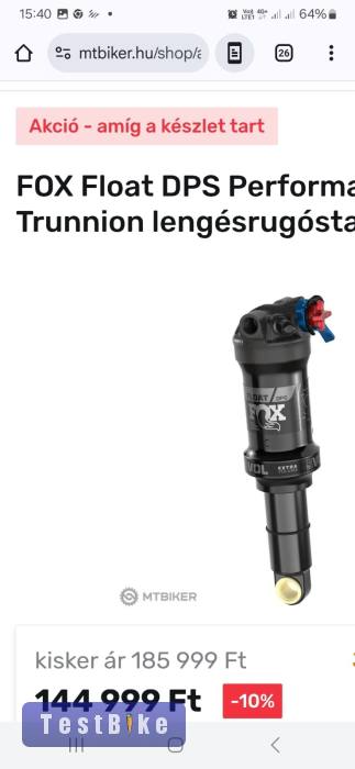 Új Fox Trunnion 165×45 tag eladó, negyedáron!