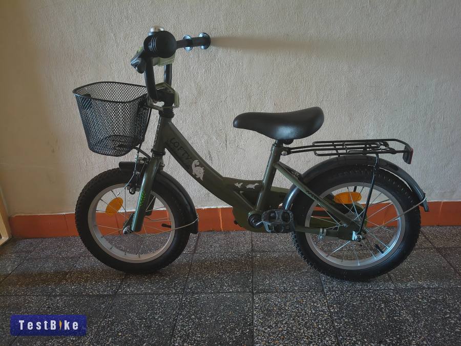 14-es gyerek bicikli teljes felszereléssel, sisakkal