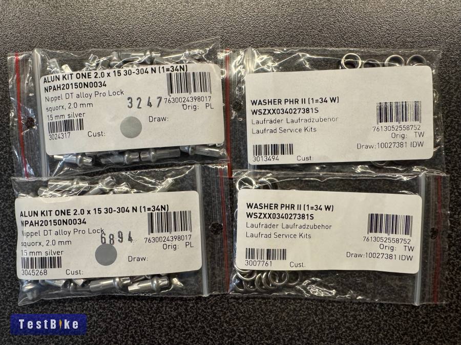 Új 2 szett DT Swiss Pro Lock Nippli, PHW Washer II