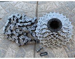 Alig használt Shimano 8 sebességes fogaskoszorú és lánc fogaskoszorú