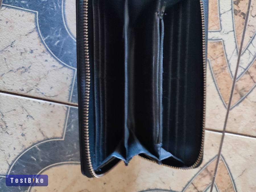 Bőr arany pénztárca nagyméretű sokrekeszes új állapot