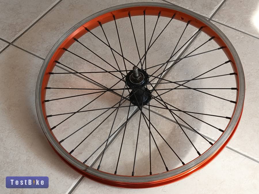 Camping, BMX 20 -as Orange- Black első kerék jó állapotban