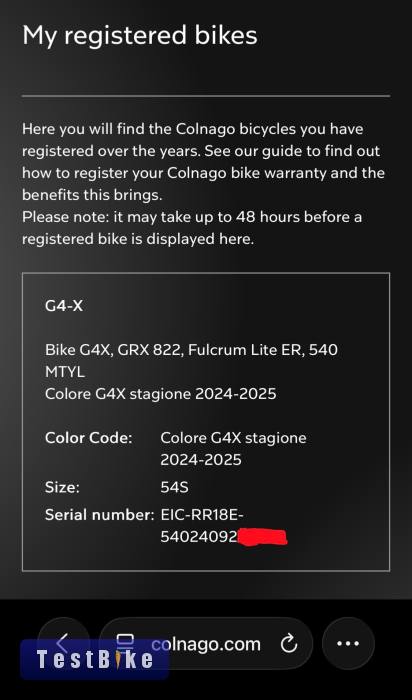 Colnago G4-X vázszett