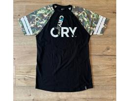 CRY brand fekete/camo slim fit póló (L) - Harry Main BMX