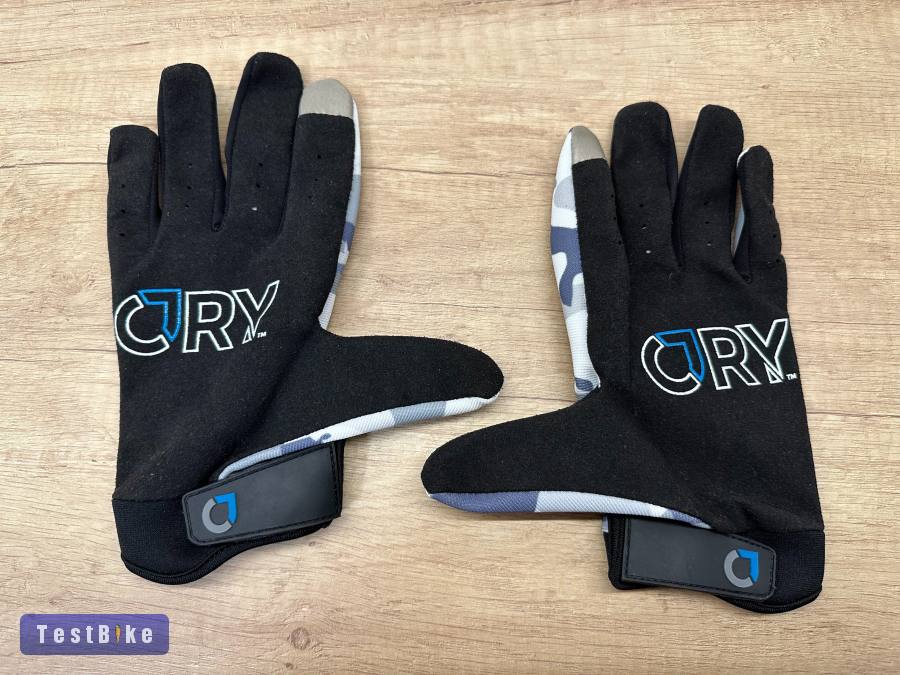 CRY brand fekete/szürke/camo BMX/MTB kesztyű (L)