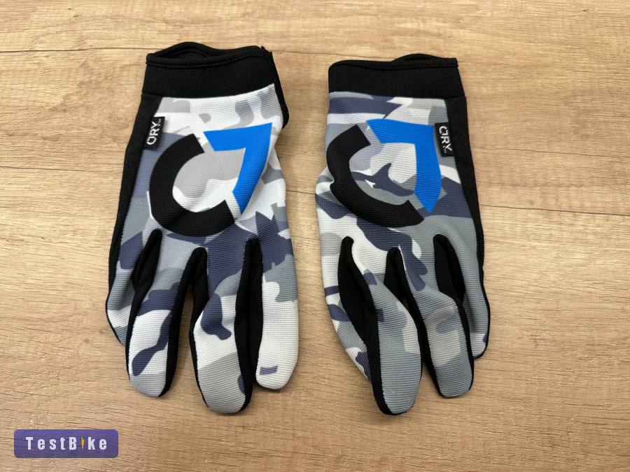 CRY brand fekete/szürke/camo BMX/MTB kesztyű (L)