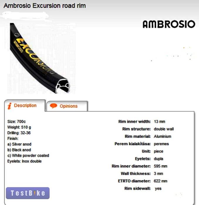 Eladó Ambrosio Excursion felni