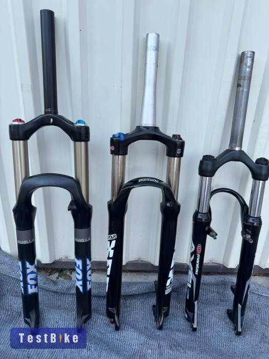Fox Vanilla 140, Suntour XCR 27,5” 110mm, Manitou Axel elite