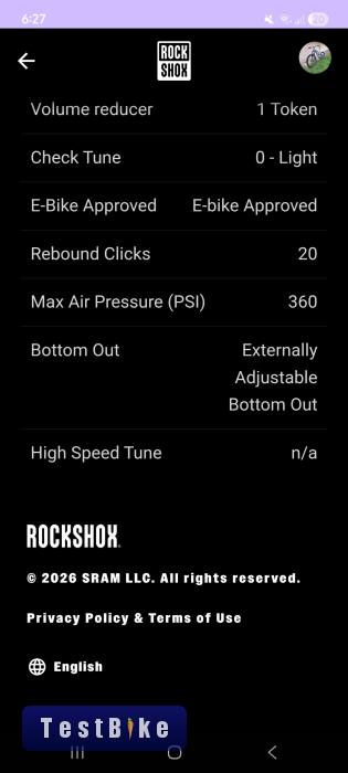Használt 2027 Rockshox Vivid Ultimate Air 205x65 mm