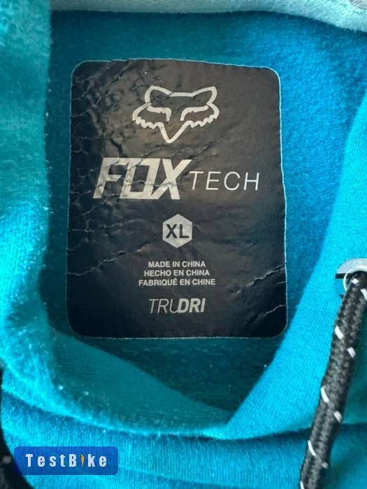 Használt FOX Racing világoskék kapucnis pulóver, hoodie (XL)