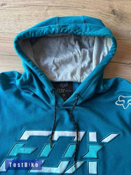 Használt FOX Racing világoskék kapucnis pulóver, hoodie (XL)