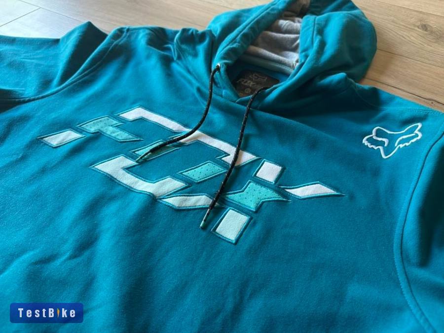 Használt FOX Racing világoskék kapucnis pulóver, hoodie (XL)