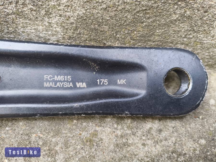 Használt! Shimano FC-M615 Deore hajtókar, Új lánctányérokkal!