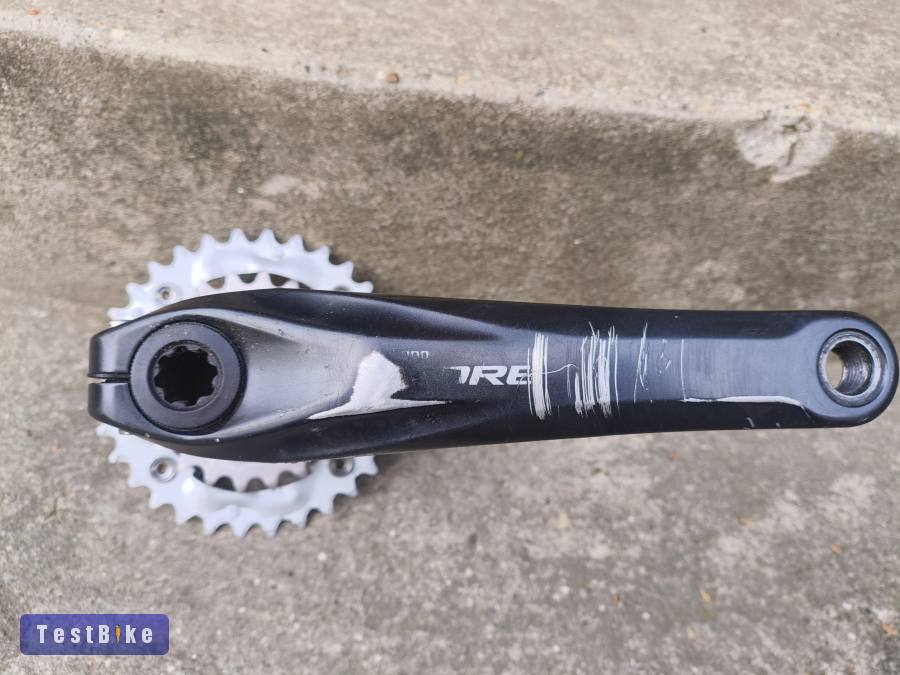 Használt! Shimano FC-M615 Deore hajtókar, Új lánctányérokkal!