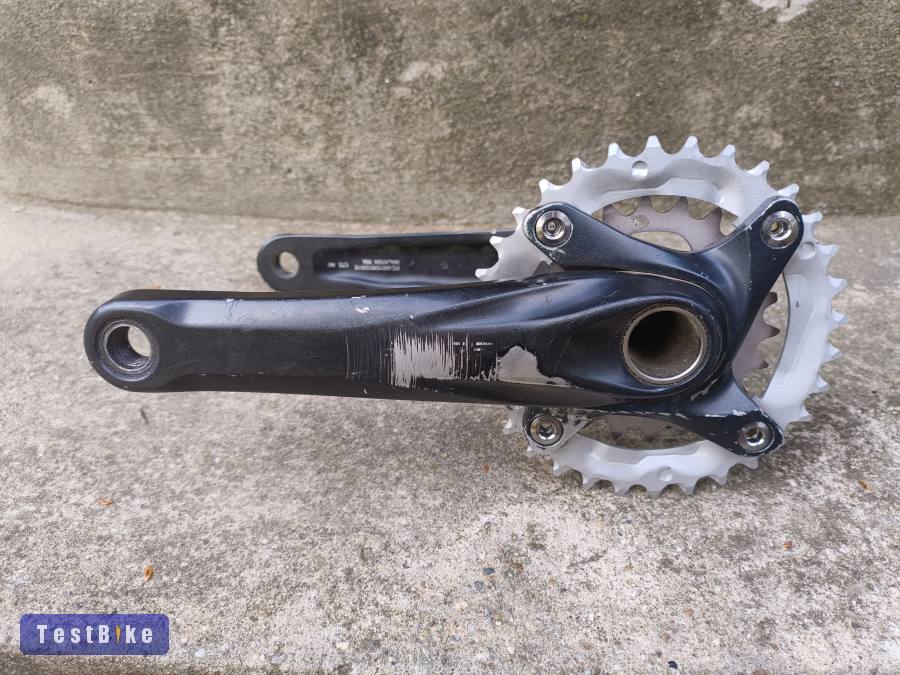 Használt! Shimano FC-M615 Deore hajtókar, Új lánctányérokkal!