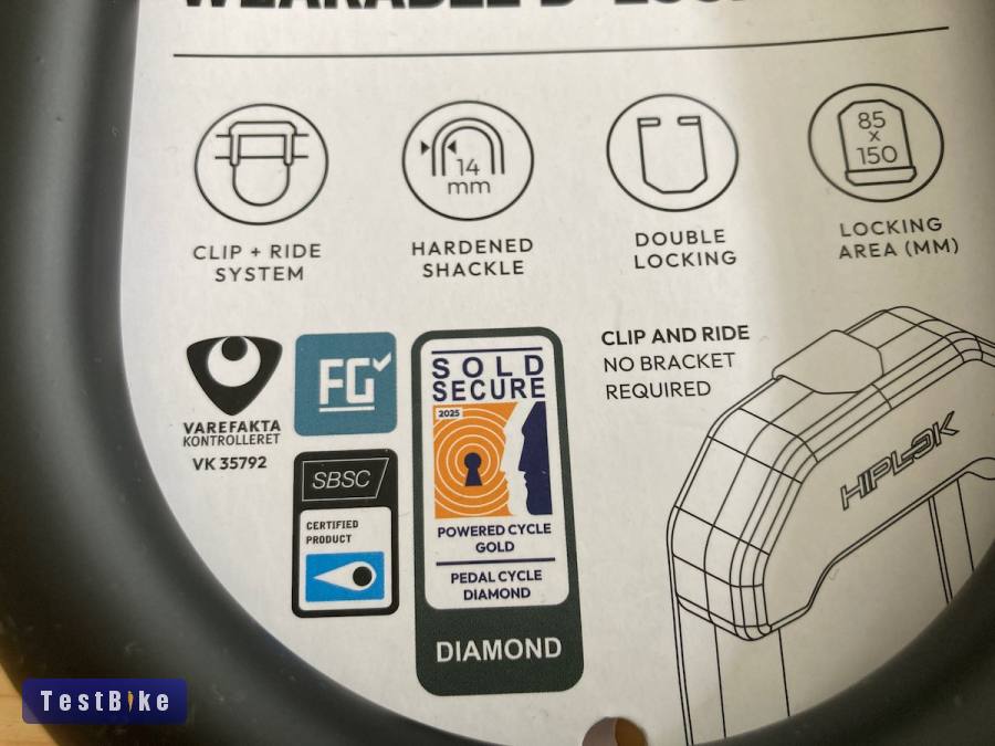 Hiplok DX U lakat Sold Secure Diamond minősítés