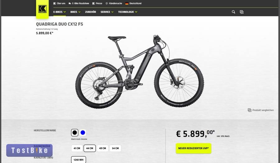 Kettler Quadriga BoschGen4 e-bike 1250Wh 150mm fully M/L44cm