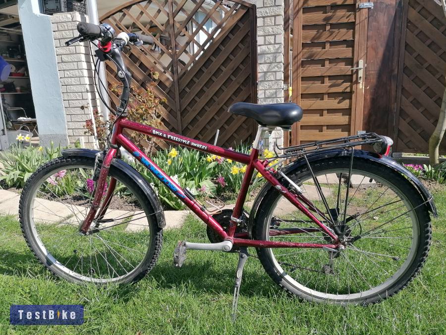 kis méretű MTB sárvédővel, csomagtartóval