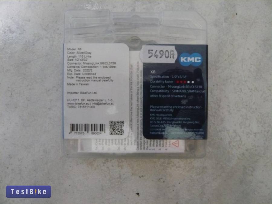 KMC X8 szürke/ezüst lánc eladó