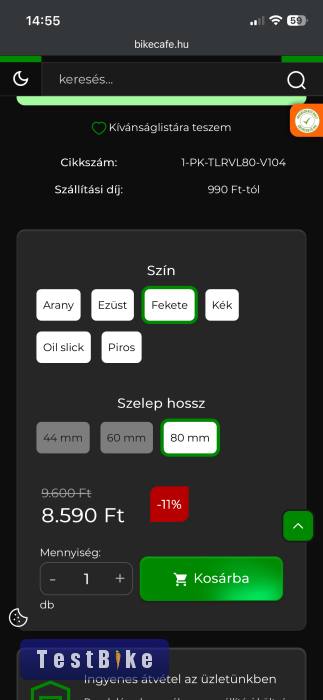 Lezyne 80 mm tubeless szelep új