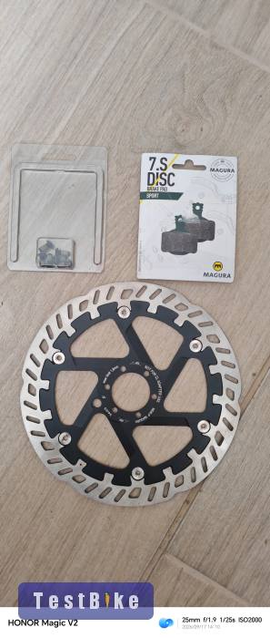Magura 203mm féktácsa, betét + csavar