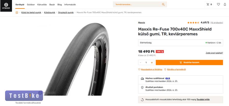 Maxxis Re-fuse MaxxShild TR hajtogatható 622/700c gumiköpeny