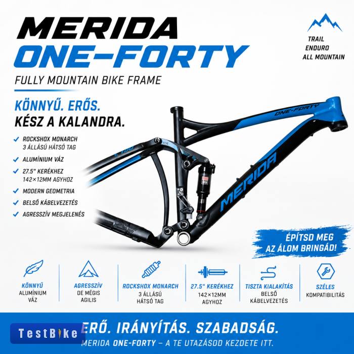 Merida One-Forty 27.5" MTB fully váz, Rockshox Monarch RT3 
