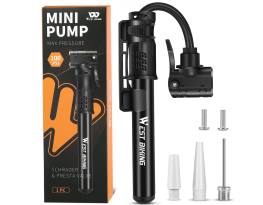 Minipumpa nyomásmérős dualfejes auto és presta szelepes
