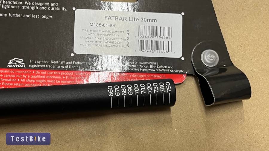 Renthal Fatbar Lite 31.8mm fekete kormány 760mm / 30mm újsze