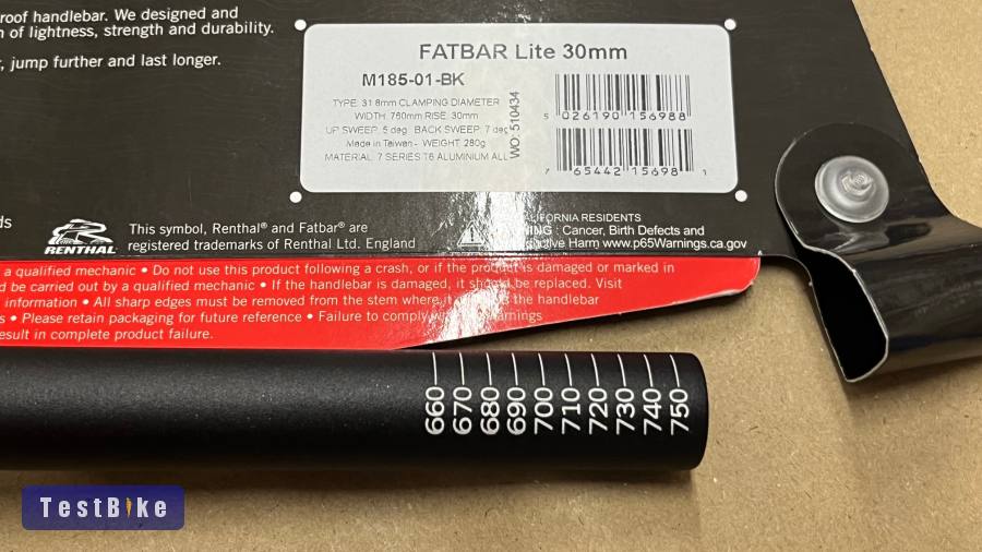 Renthal Fatbar Lite 31.8mm fekete kormány 760mm / 30mm újsze