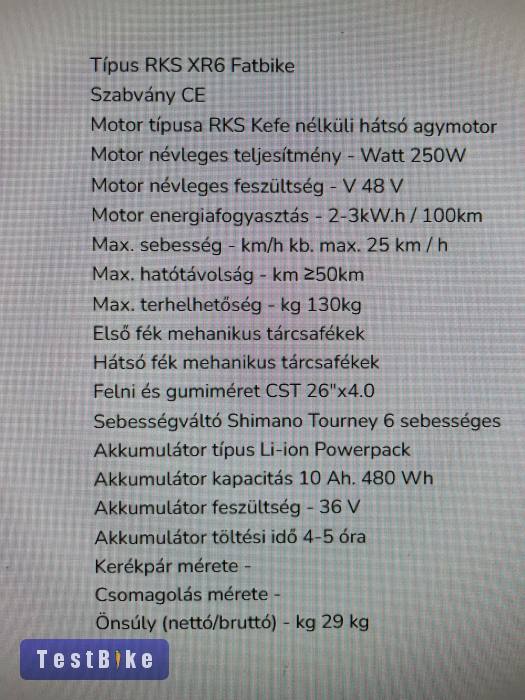 RKS RX6 26" fatbike ebike 