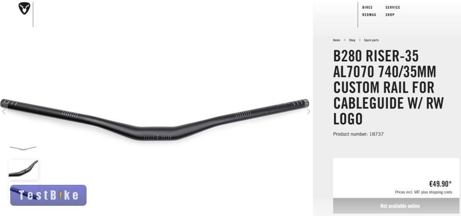 Rotwild (oem) 740mm mtb kormány 15mm emelés 35mm befogó