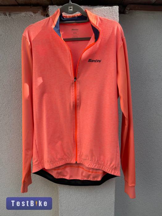 Santini Colore Puro Long Sleeve Jersey Neon Orange.