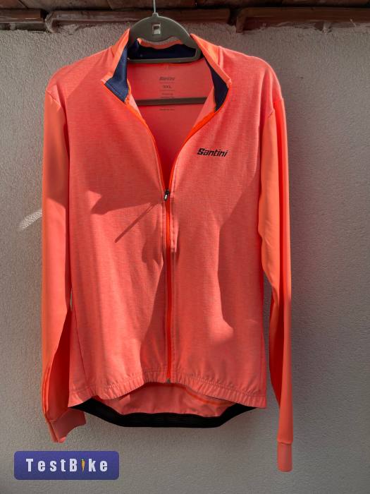 Santini Colore Puro Long Sleeve Jersey Neon Orange.
