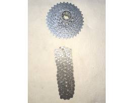 Shimano fogaskoszorú és SunRace lánc