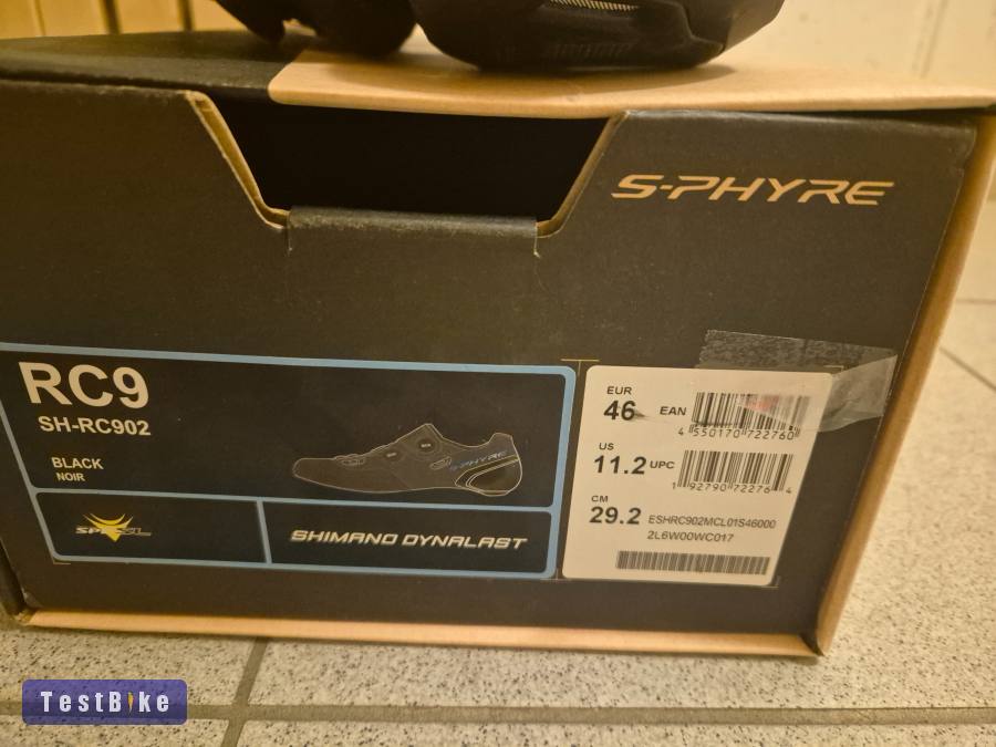 Shimano rc9 S-phyre 46-os országúti cipő