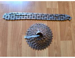 Shimano XTR 9-es fogaskoszorú XT lánccal