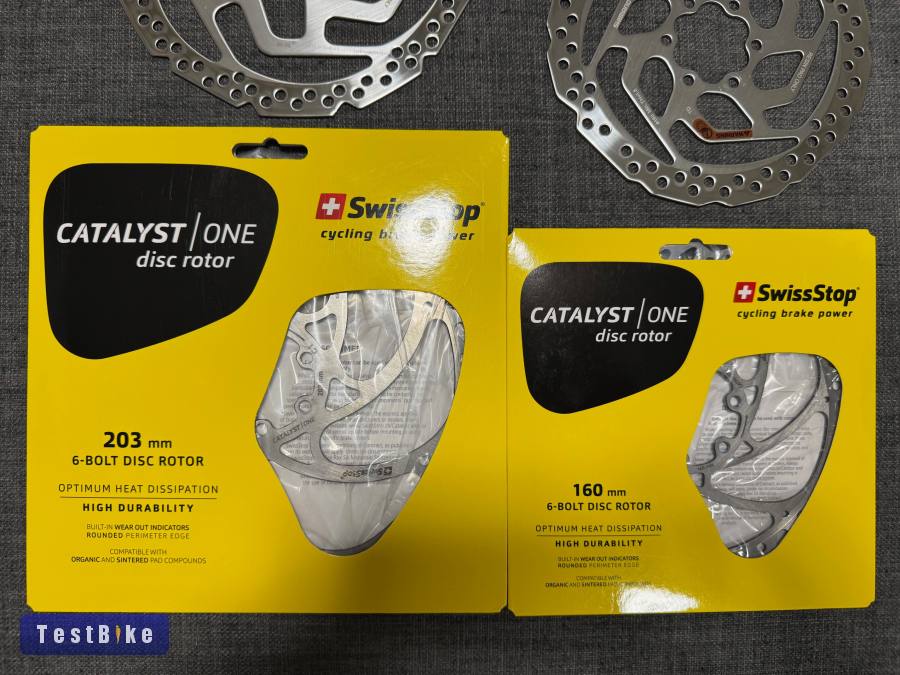 Újszerű Sram HS2 160mm, SwissStop Catalyst One 203mm