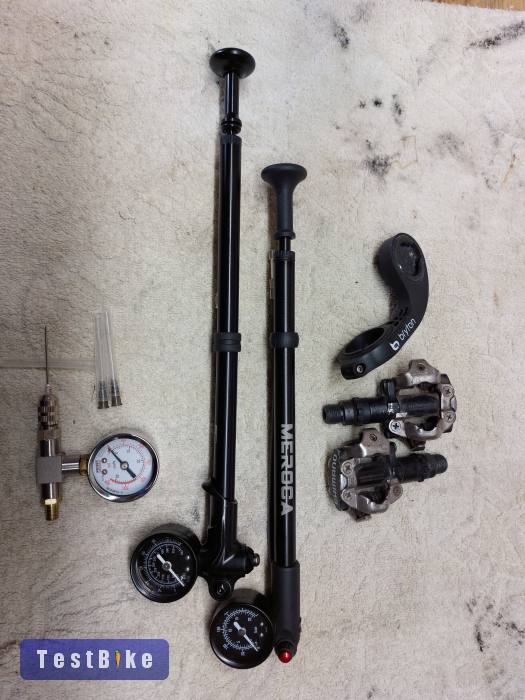 Teló pumpa, SPD pedál, Bryton konzol, nitrogén-levegő tőltő 