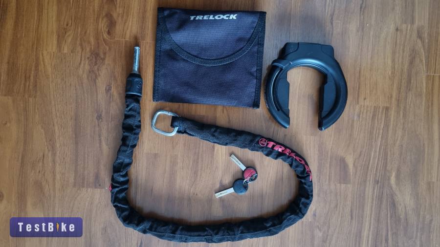 Trelock Combi vázzár + lánc + tárolótáska