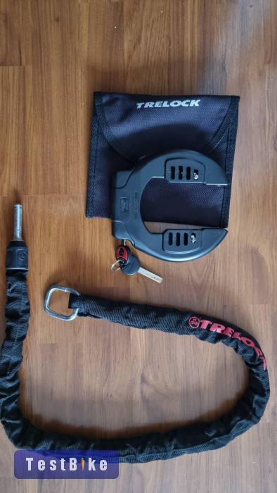 Trelock Combi vázzár + lánc + tárolótáska