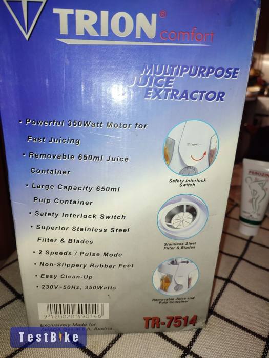 Trion TR-7514 gyümölcscentrifuga gyümölcsprés új dobozos