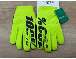 Új 100% Brisker fluo sárga, őszi/téli kerékpáros kesztyű (L)