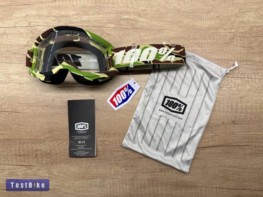 Új 100% Strata 2 camo, átlátszó lencsés DH/FR szemüveg