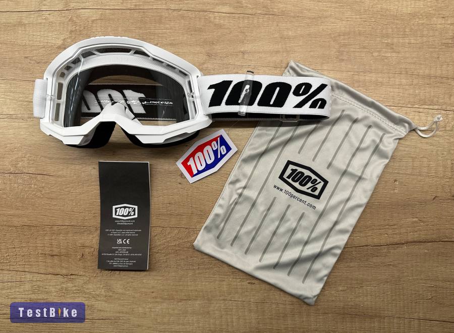 Új 100% Strata 2 fehér, átlátszó lencsés DH/FR szemüveg