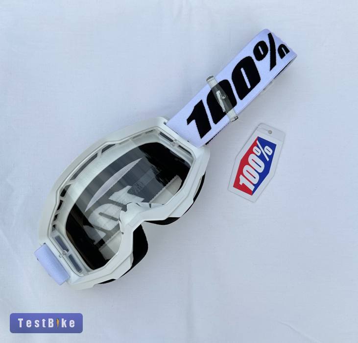 Új 100% Strata 2 fehér DH/FR szemüveg, védőszemüveg