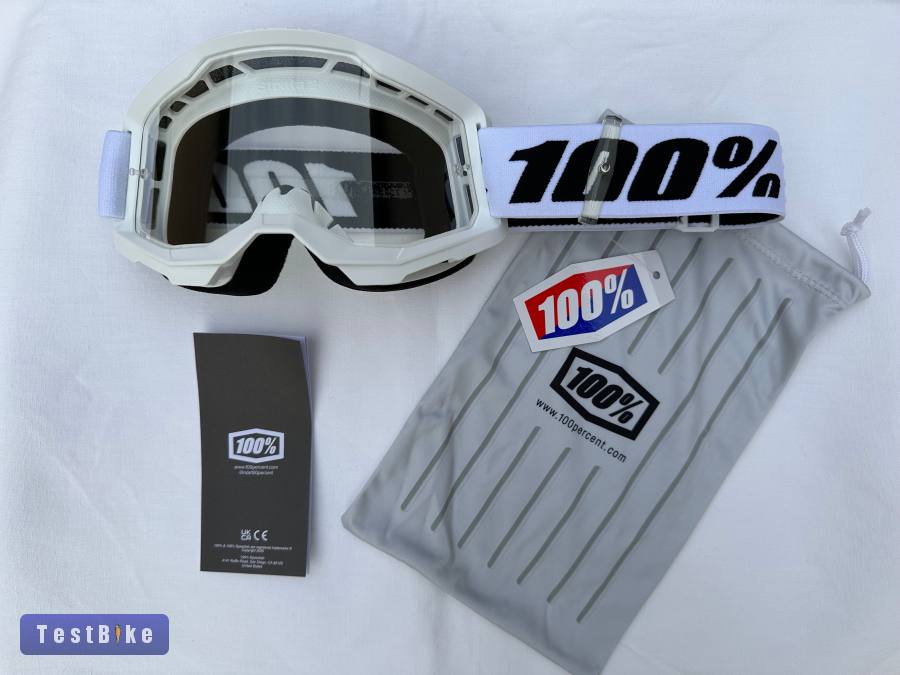 Új 100% Strata 2 fehér DH/FR szemüveg, védőszemüveg