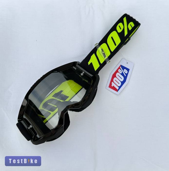 Új 100% Strata 2 fekete/sárga DH/FR szemüveg, védőszemüveg