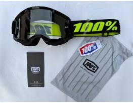 Új 100% Strata 2 fekete/sárga DH/FR szemüveg, védőszemüveg