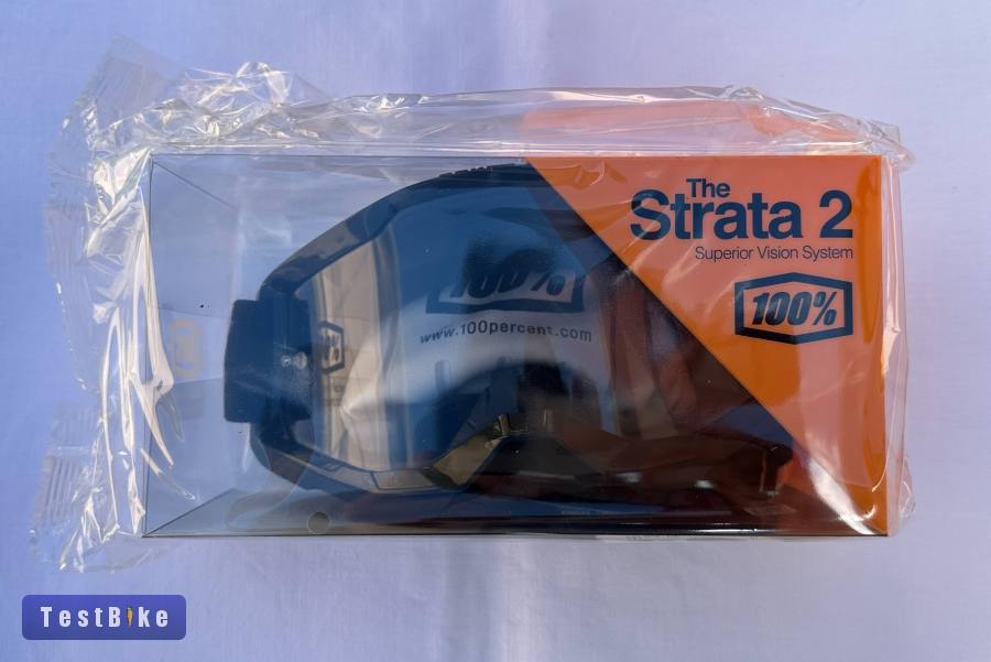 Új 100% Strata 2 fekete/szürke DH/FR szemüveg, védőszemüveg